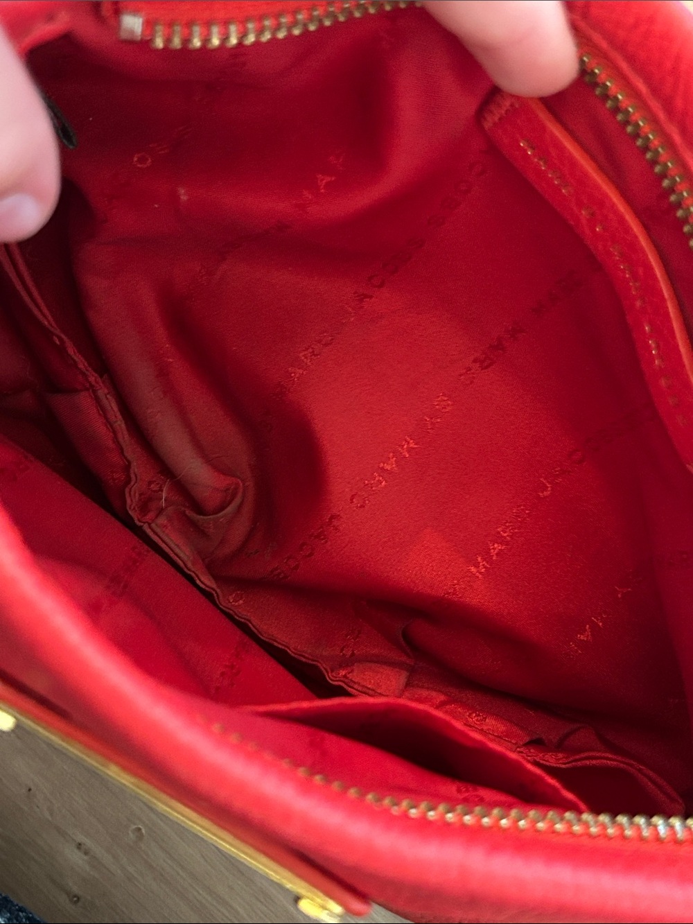 Marc by Marc Jacobs Red Leather Clutch with Gold Plaque - Picture 7 of 7